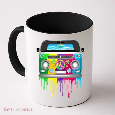 Hippie Van Dripping Rainbow Coffee Mug