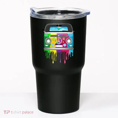 Hippie Van Dripping Rainbow Tumbler