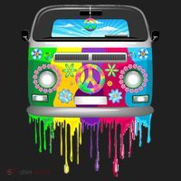 Hippie Van Dripping Rainbow Golf Towel thumb 3