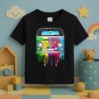 Hippie Van Dripping Rainbow Toddler T-Shirt thumb 3