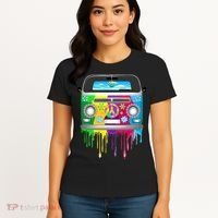 Hippie Van Dripping Rainbow Women's T-Shirt thumb 4