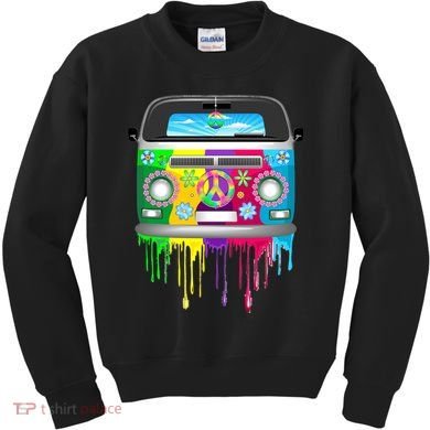 Hippie Van Dripping Rainbow Kids Sweatshirt