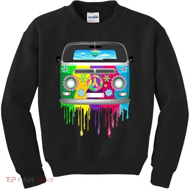 Hippie Van Dripping Rainbow Kids Sweatshirt