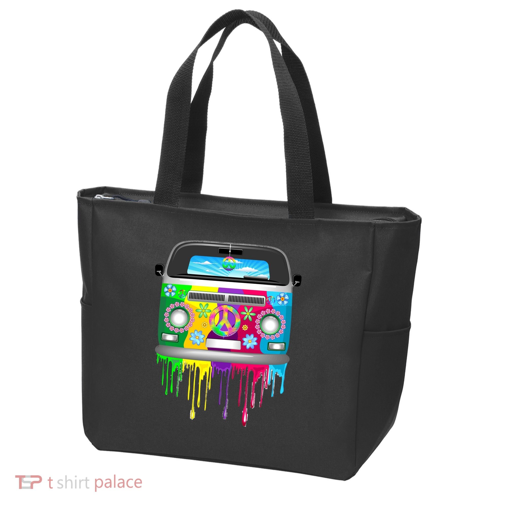 Hippie Van Dripping Rainbow Tote Bag