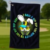 Hippity Hip Hop Bunny Golf Towel thumb 1