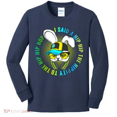 Hippity Hip Hop Bunny Kids Long Sleeve Shirt