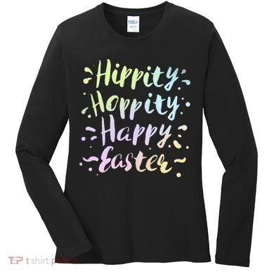 Hippity Hoppity Happy Easter Women's Long Sleeve Shirt
