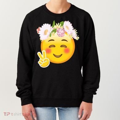 Hippy Smiley Face Peace Sign Women's Sweatshirt