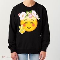 Hippy Smiley Face Peace Sign Women's Sweatshirt thumb 0