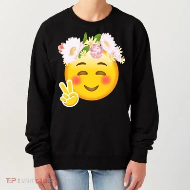 Hippy Smiley Face Peace Sign Women's Sweatshirt