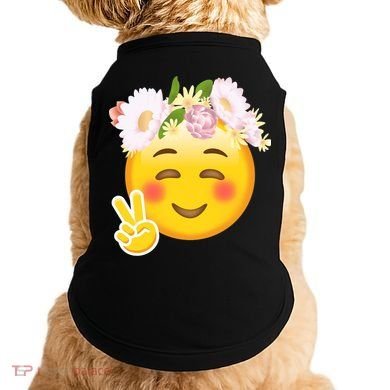 Hippy Smiley Face Peace Sign Doggie Tank