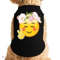 Hippy Smiley Face Peace Sign Doggie Tank thumb 0