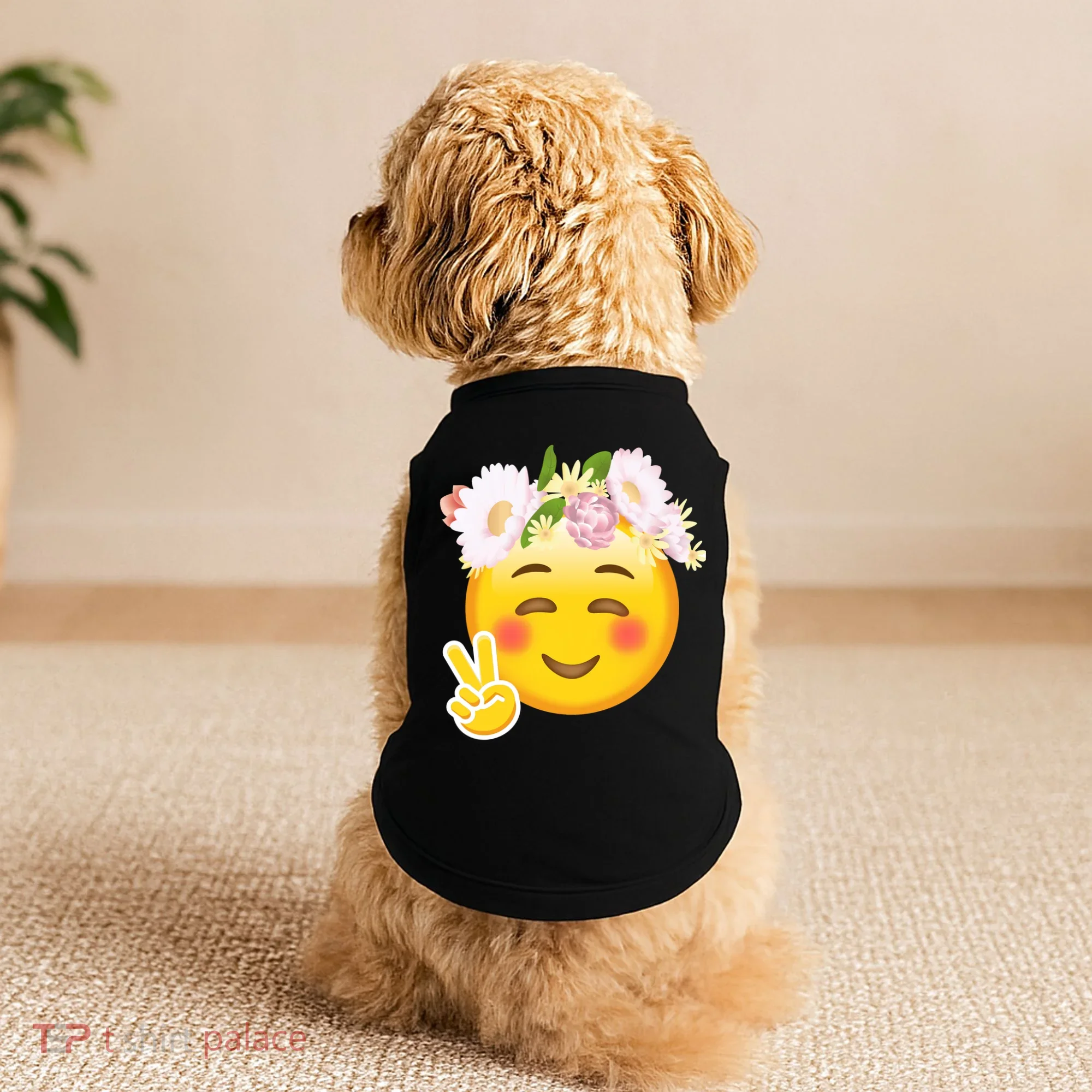 Hippy Smiley Face Peace Sign Doggie Tank