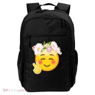 Hippy Smiley Face Peace Sign Backpack