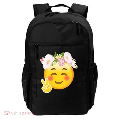 Hippy Smiley Face Peace Sign Backpack