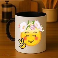 Hippy Smiley Face Peace Sign Coffee Mug thumb 4