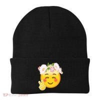 Hippy Smiley Face Peace Sign Beanie thumb 0