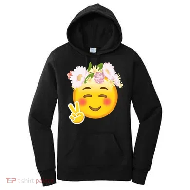 Hippy Smiley Face Peace Sign Women's Hoodie