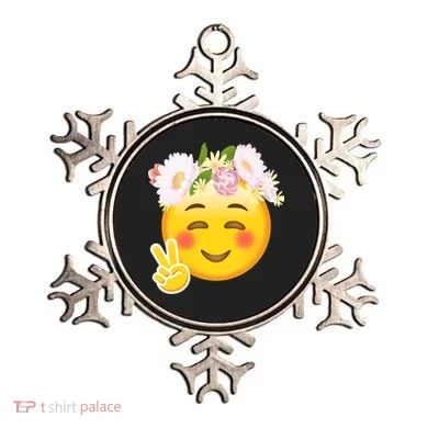 Hippy Smiley Face Peace Sign Ornament