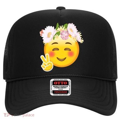 Hippy Smiley Face Peace Sign Hat