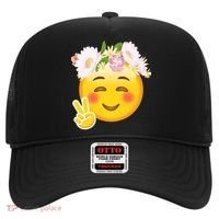 Hippy Smiley Face Peace Sign Hat thumb 0