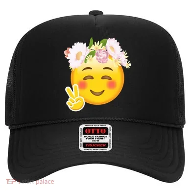 Hippy Smiley Face Peace Sign Hat