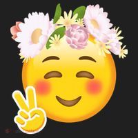 Hippy Smiley Face Peace Sign Hat thumb 2