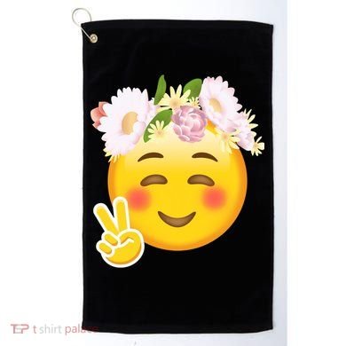 Hippy Smiley Face Peace Sign Golf Towel