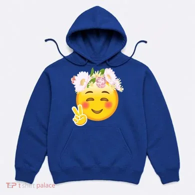 Hippy Smiley Face Peace Sign Hoodie