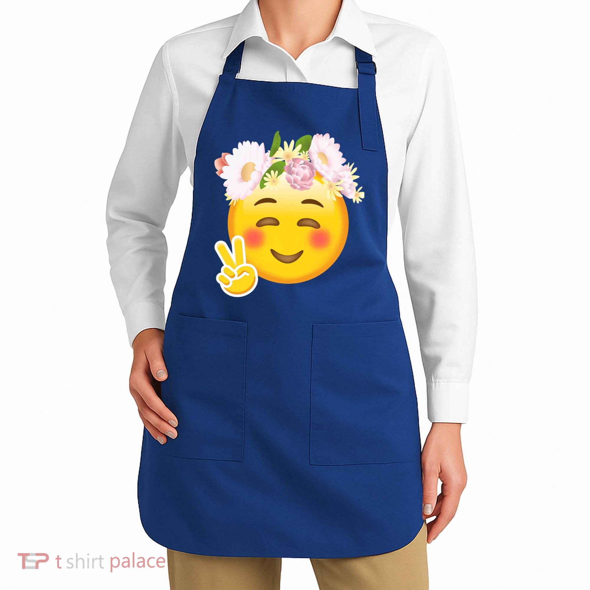 Hippy Smiley Face Peace Sign Apron