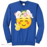 Hippy Smiley Face Peace Sign Sweatshirt thumb 0