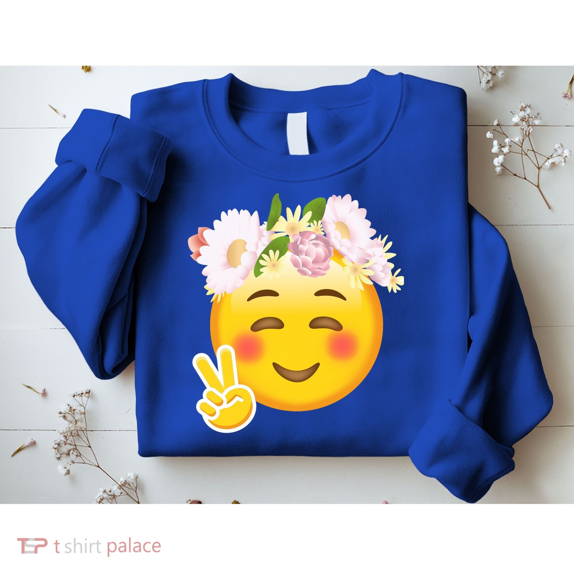 Hippy Smiley Face Peace Sign Sweatshirt