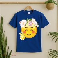 Hippy Smiley Face Peace Sign T-Shirt thumb 2