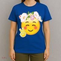 Hippy Smiley Face Peace Sign T-Shirt thumb 4