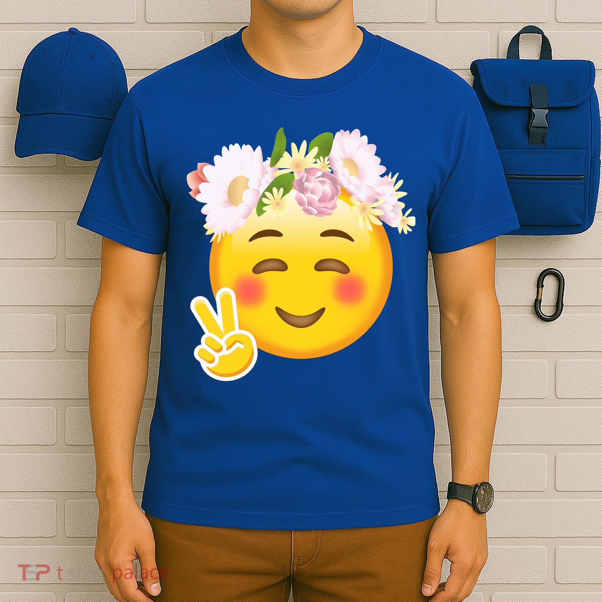 Hippy Smiley Face Peace Sign T-Shirt