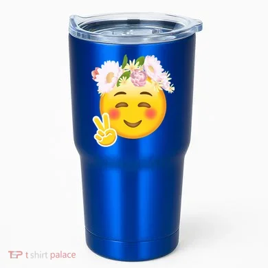 Hippy Smiley Face Peace Sign Tumbler