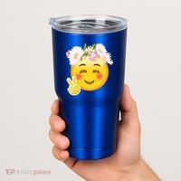 Hippy Smiley Face Peace Sign Tumbler thumb 2