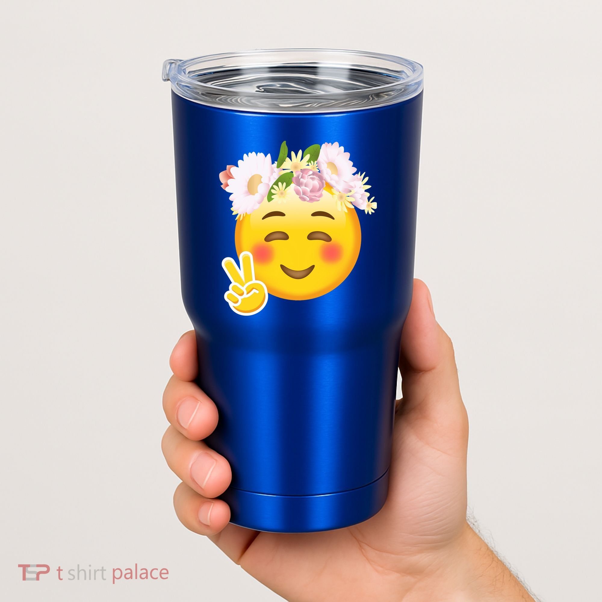 Hippy Smiley Face Peace Sign Tumbler