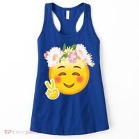 Hippy Smiley Face Peace Sign Women's Tank Top thumb 0