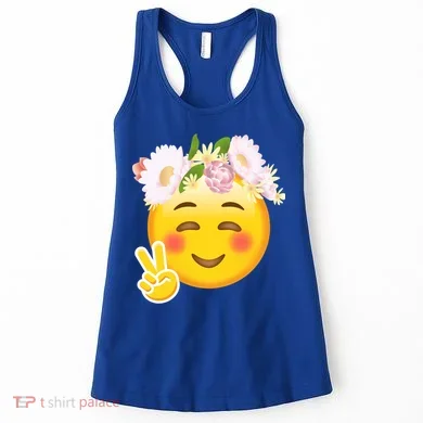 Hippy Smiley Face Peace Sign Women's Tank Top