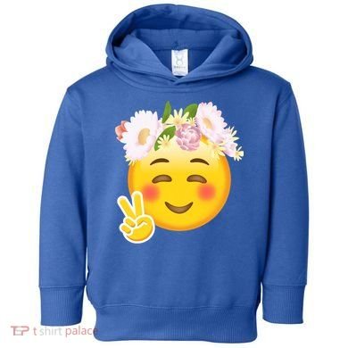 Hippy Smiley Face Peace Sign Toddler Hoodie
