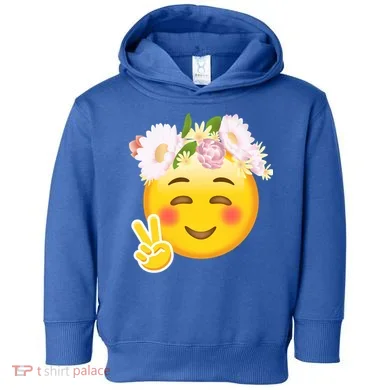 Hippy Smiley Face Peace Sign Toddler Hoodie