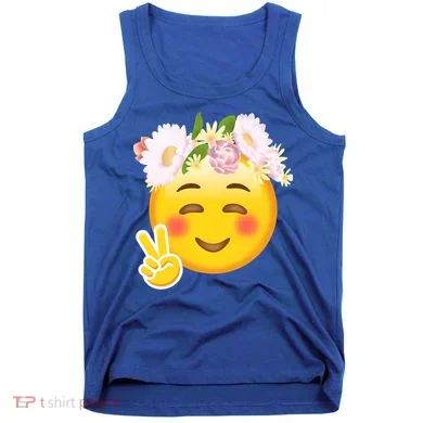 Hippy Smiley Face Peace Sign Tank Top