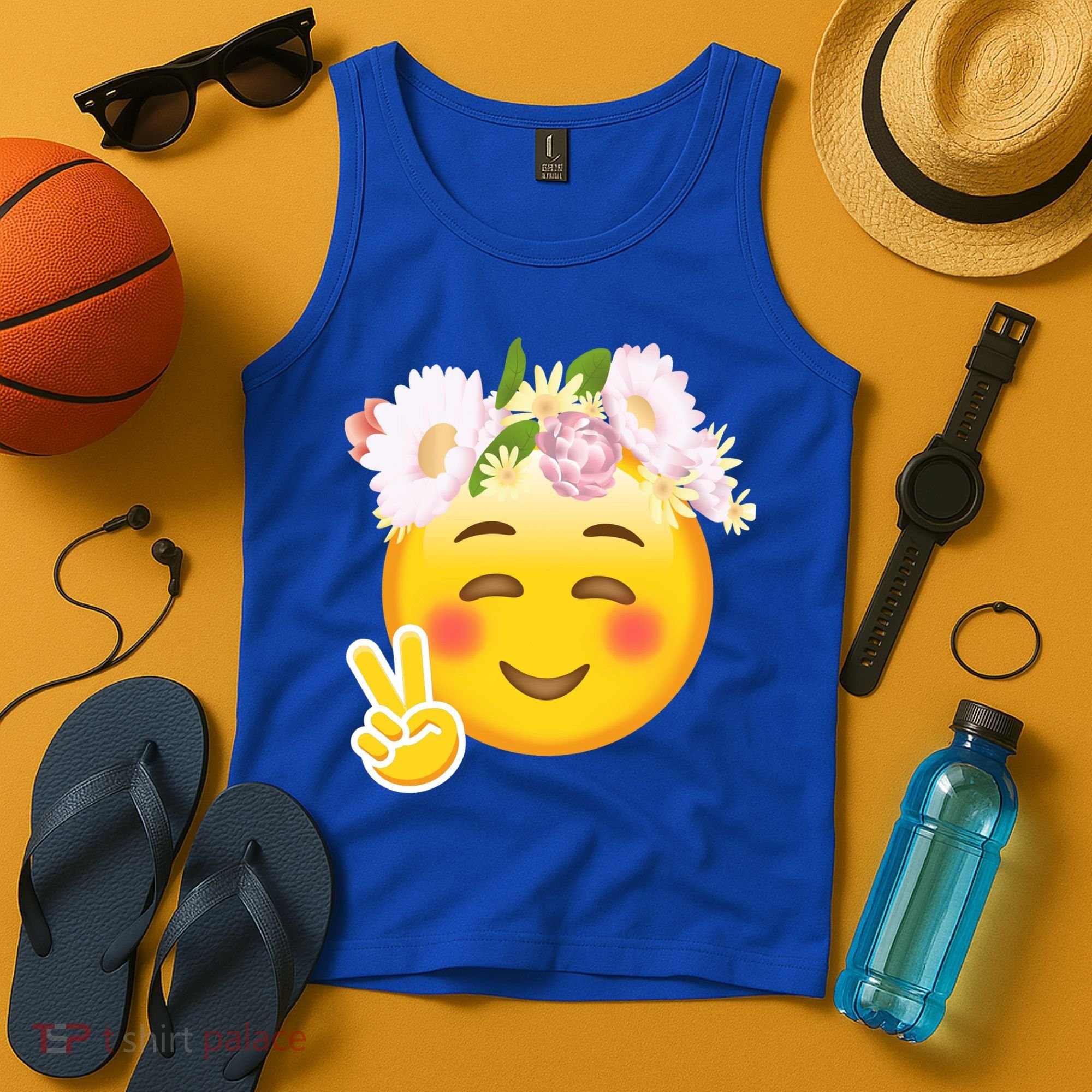 Hippy Smiley Face Peace Sign Tank Top