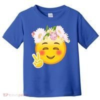 Hippy Smiley Face Peace Sign Toddler T-Shirt thumb 0