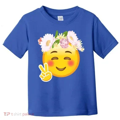 Hippy Smiley Face Peace Sign Toddler T-Shirt