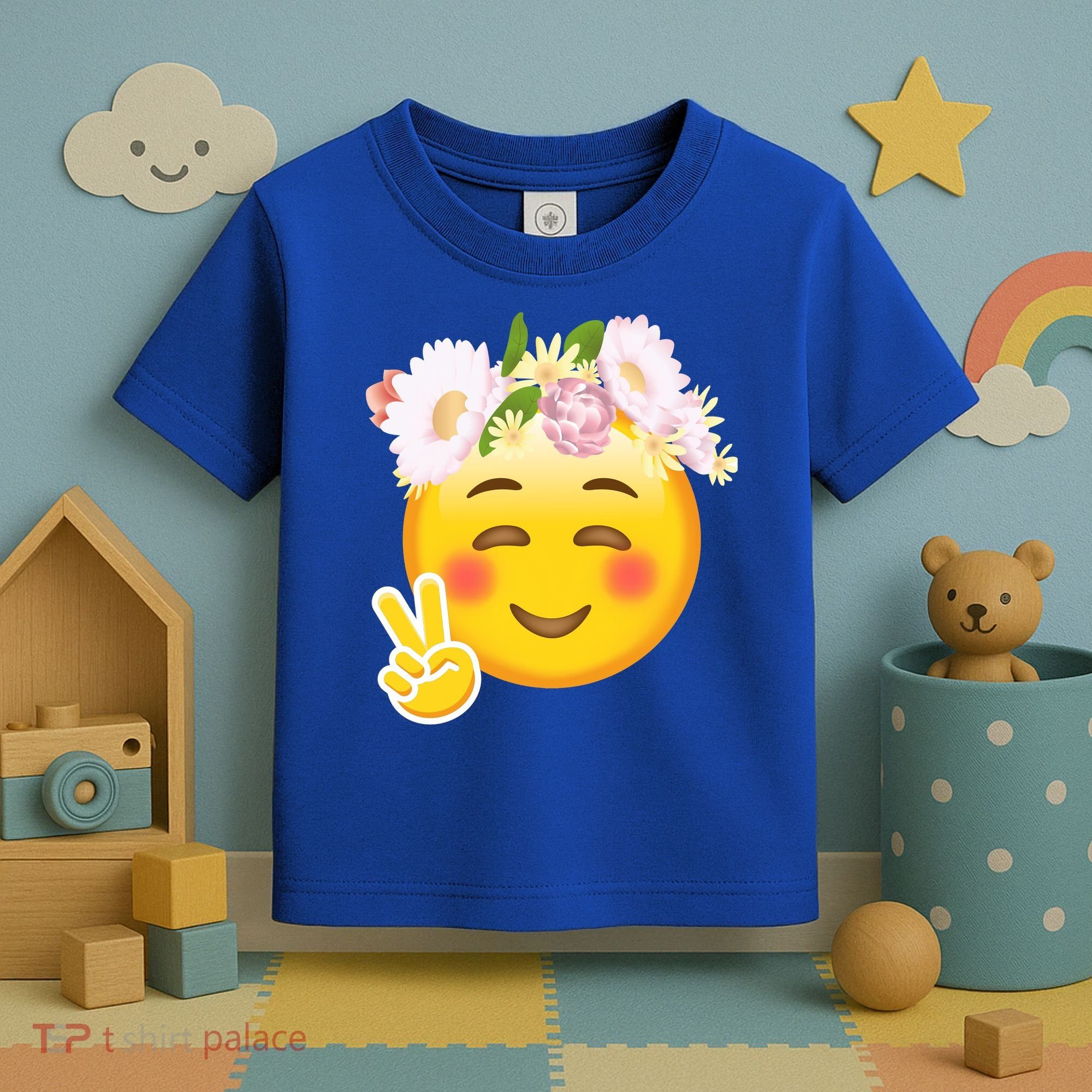 Hippy Smiley Face Peace Sign Toddler T-Shirt