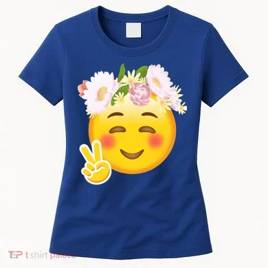 Hippy Smiley Face Peace Sign Women's T-Shirt