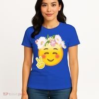 Hippy Smiley Face Peace Sign Women's T-Shirt thumb 4