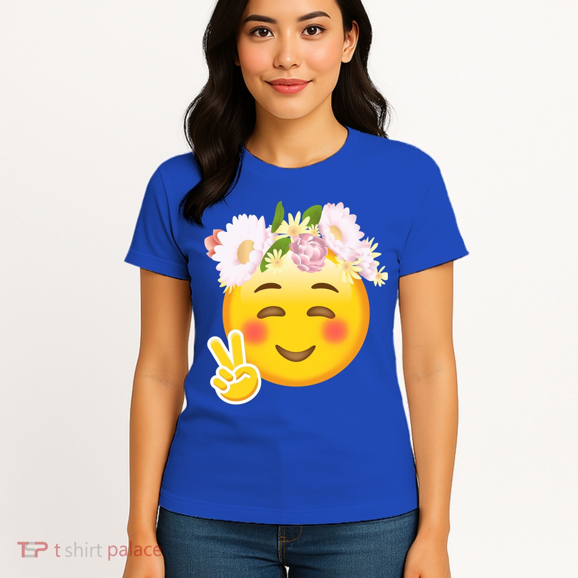 Hippy Smiley Face Peace Sign Women's T-Shirt